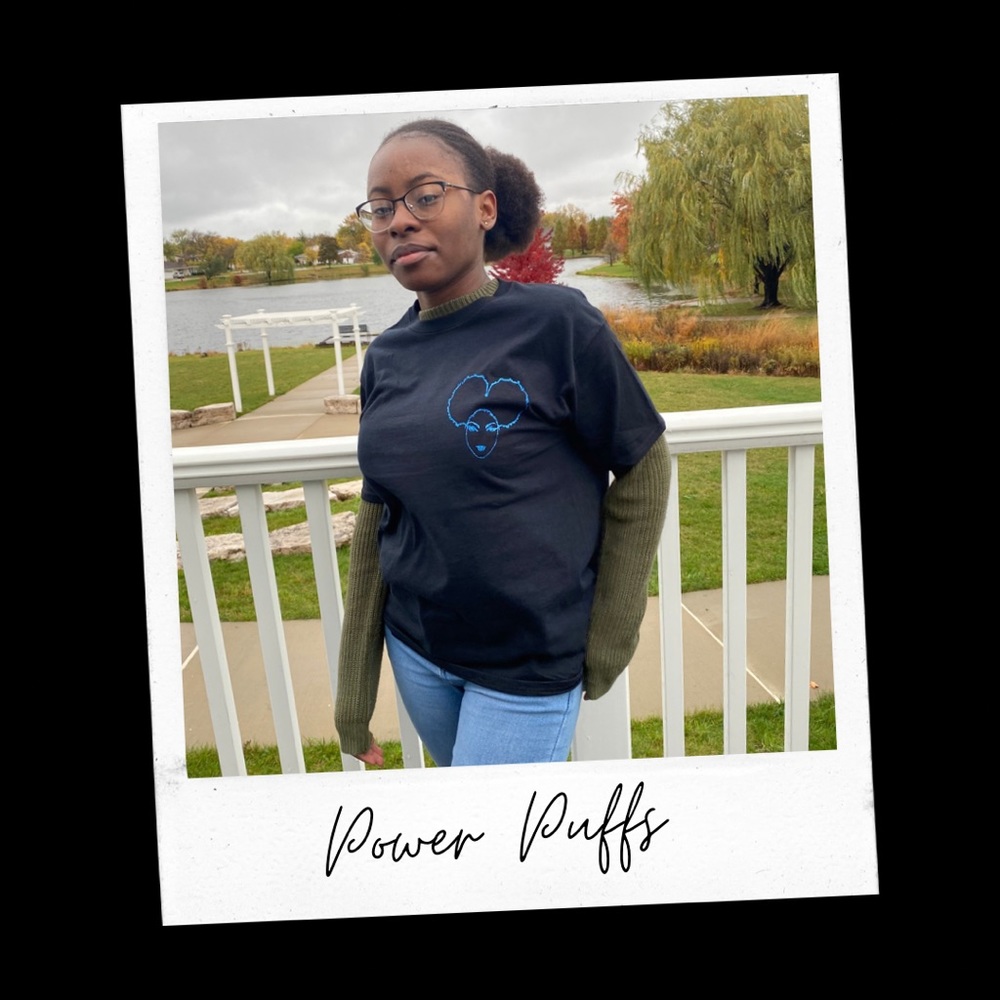 Glitter Afro Puff Short Sleeve Shirt Graphic Tee